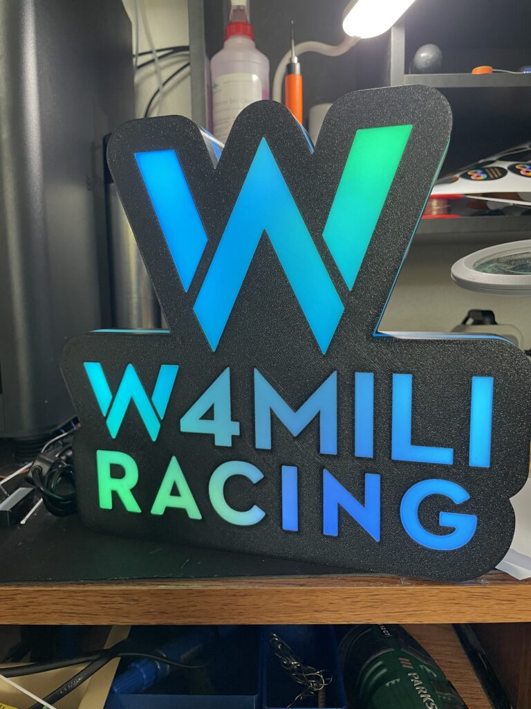 Lampe LED personnalisée avec pseudo et logo Williams Racing