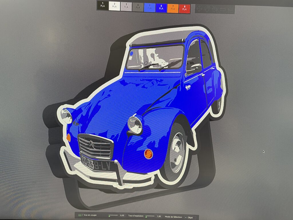 Lampe LED personnalisée avec modèle de 2CV et éclairage vintage